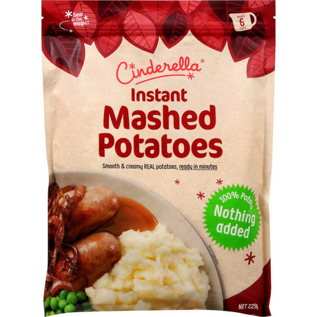 Cinderella Potato Flakes Instant Mashed: Quick, creamy mashed potatoes made from high-quality, gluten-free potato flakes.