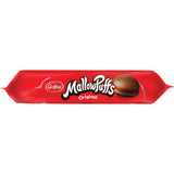 Griffins Mallowpuffs: Crispy chocolate-coated biscuits topped with fluffy marshmallow, perfect for indulgent snacking.