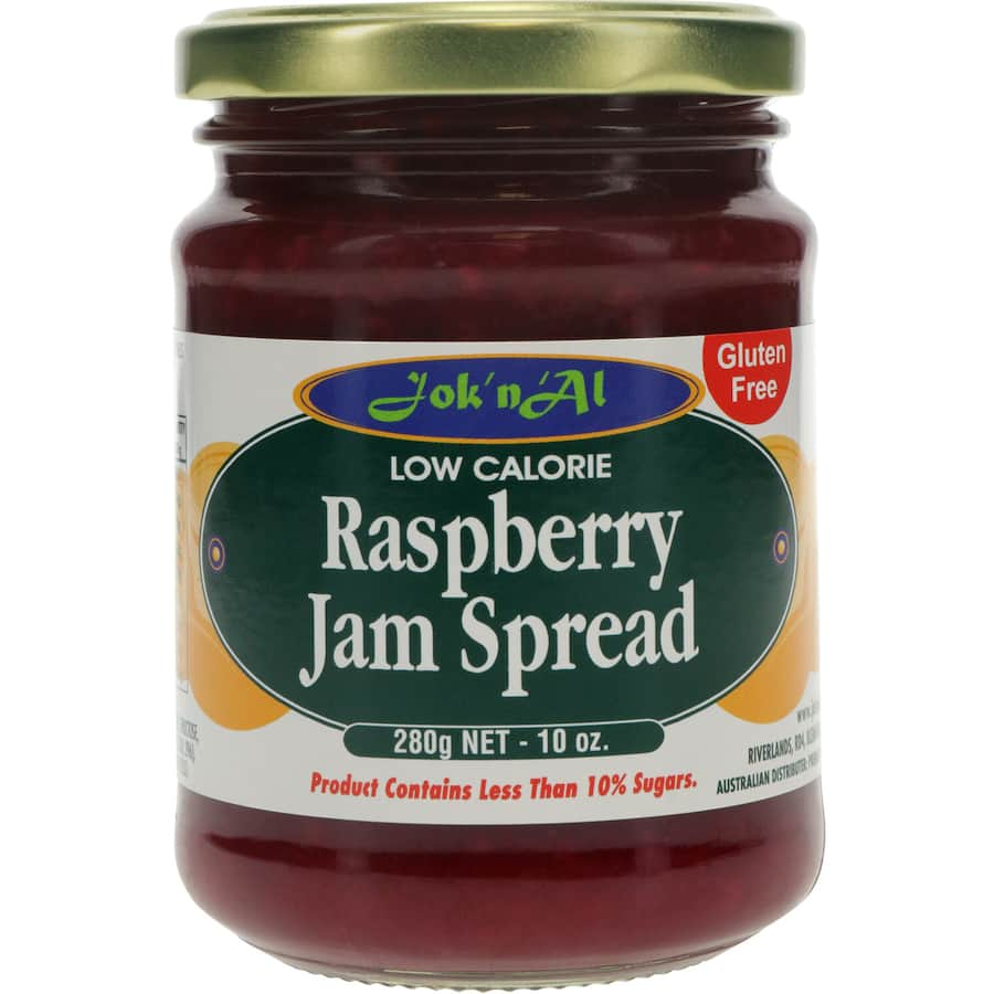 Joknal Raspberry Jam in eco-friendly jar, showcasing rich red color and luscious texture, perfect for spreading or dessert filling.