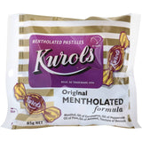 Kurols Lozenges Original Mentholated provide soothing relief for sore throats and coughs with a refreshing menthol flavor.