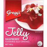 Greggs Jelly Raspberry, a versatile jelly mix for quick and easy desserts with delightful raspberry flavor.