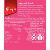 Greggs Raspberry Jelly mix, featuring easy-to-use flavored crystals for delicious desserts and chocolate pairings.