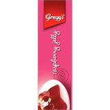 Greggs Jelly Raspberry mix, perfect for easy, flavorful desserts like chocolate pairings and fruit salads.