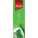 Gregg's Lime Jelly crystals for easy, zesty desserts; just mix with boiling water and refrigerate for tasty treats.