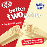 Nestle Chocolate Kit Kat Milkybar block, blending crispy wafer and creamy white chocolate, perfect for sharing and enjoyment.