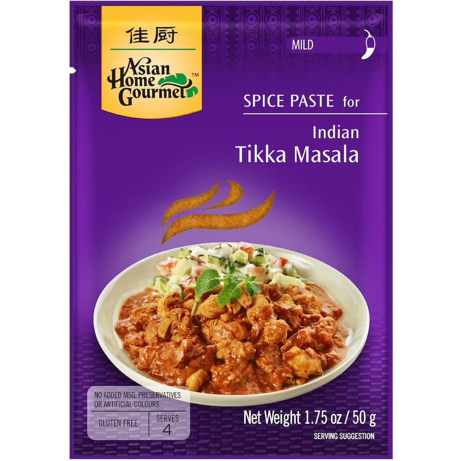 Authentic Indian Tikka Masala spice paste, gluten-free, for quick and delicious meals with no added MSG or preservatives.