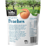 Moist and juicy Tasti Peaches in a resealable pack, perfect for snacking, baking, and enhancing meals anytime.