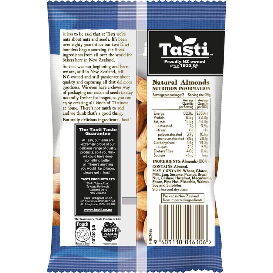 Tasti Almonds Dessert Whole, premium almonds ideal for baking, snack mixes, and packed with natural protein.