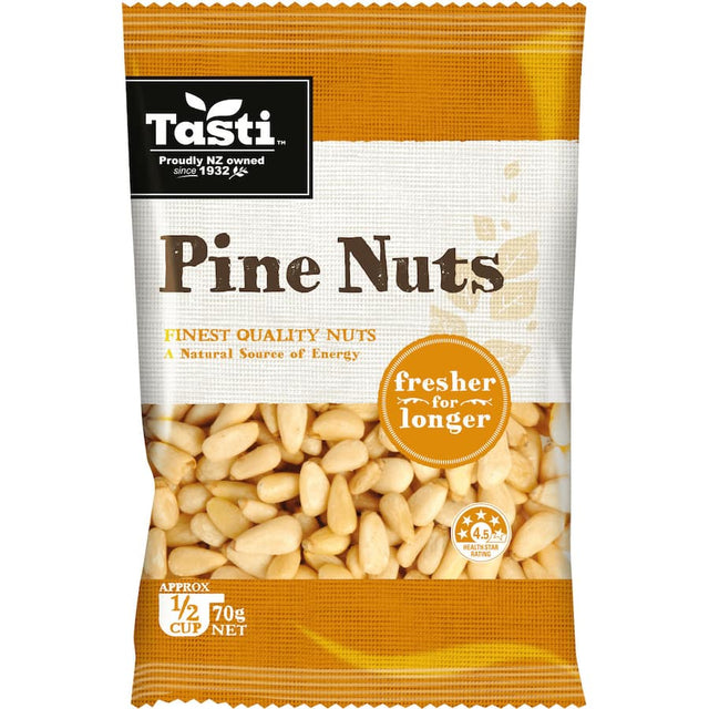 Tasti Pine Nuts: premium, nutrient-dense seeds packed with flavor, protein, and antioxidants for healthy snacking and cooking.