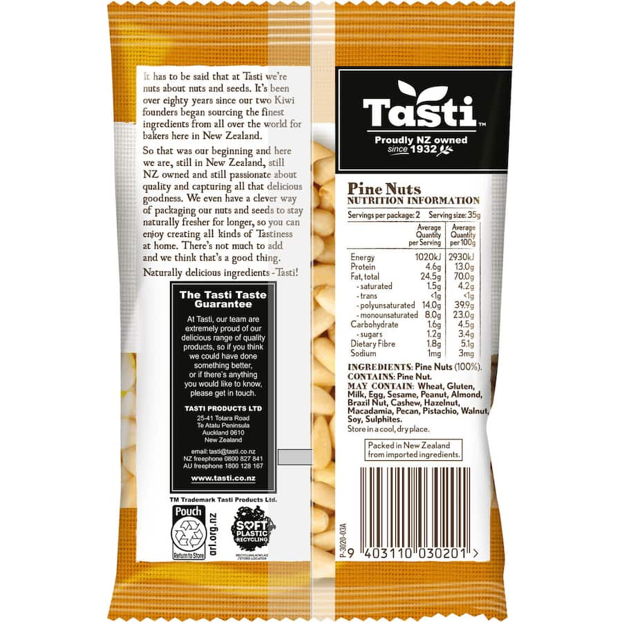 Tasti Pine Nuts: premium quality, nutrient-dense seeds rich in protein, perfect for healthy snacking and cooking.