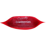 Dried Cinderella cranberries in a resealable pouch, showcasing ruby-red color and promising tangy, sweet flavor.