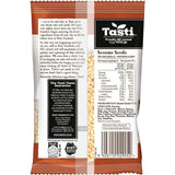 A bag of Tasti Sesame Seeds, rich in protein and fiber, perfect for enhancing the flavor of various dishes.