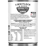 Canned F. Whitlocks & Sons Louisiana Style Gumbo featuring tomatoes, capsicum, and corn for a flavorful, easy meal.