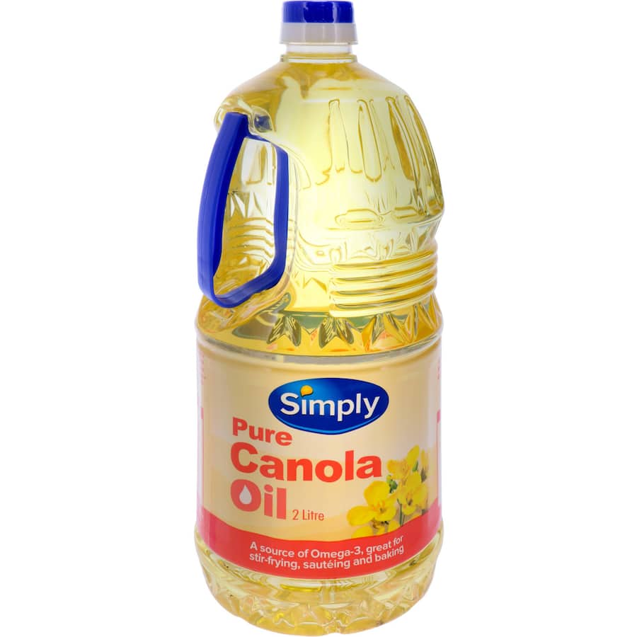 High-quality Simply Canola Oil for healthy cooking, rich in Omega-3s and Vitamin E, perfect for frying and baking.