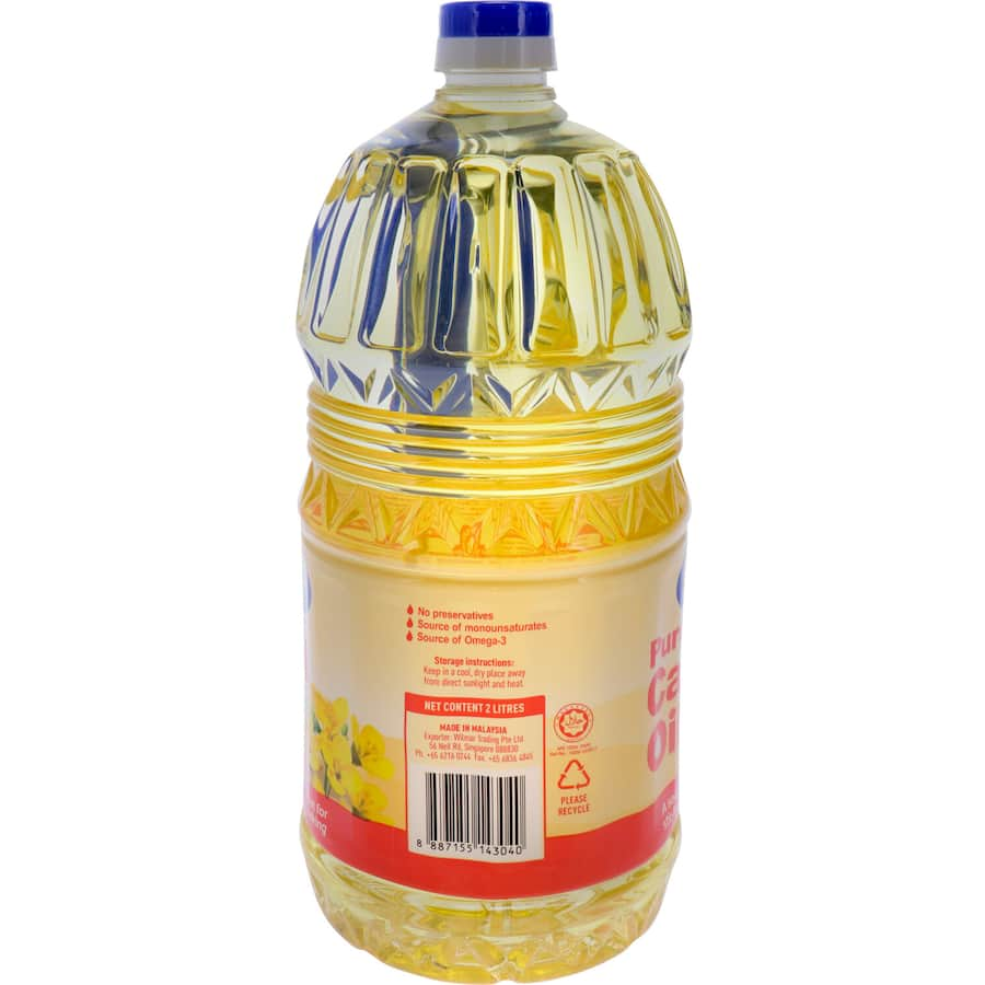 Simply Canola Oil Canola in a bottle, ideal for healthy cooking with Omega-3 and Vitamin E. Perfect for frying and baking.