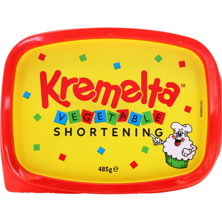 Kremelta Vegetable Fat Shortening in a creamy texture ideal for baking, frying, and enhancing flavor without trans fats.