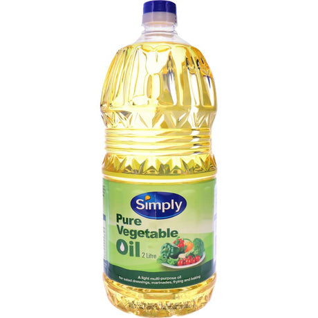 Simply Vegetable Oil: versatile, cholesterol-free cooking oil ideal for frying, baking, and enhancing recipes with a neutral flavor.