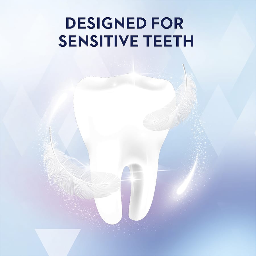 Oral-B 3D White Sensitive Whitestrips for gentle teeth whitening, removing stains in just 7 days without discomfort.