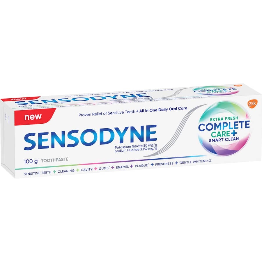 Sensodyne Sensitive Teeth Toothpaste offers fresh flavor and relief for sensitive teeth while cleaning and strengthening enamel.