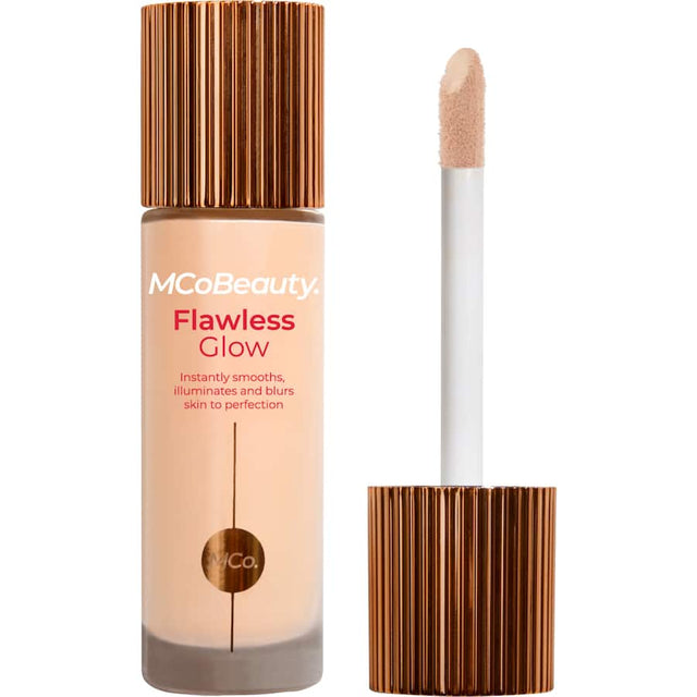 Mcobeauty Flawless Glow Foundation 2.5 Fair offers lightweight, buildable coverage for a natural, radiant finish on fair skin.