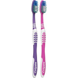 Colgate Extra Clean Toothbrush value pack features medium bristles, a cleaning tip, and a recyclable handle made from 25% recycled plastic.