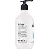 Nourish Shampoo Revitalise bottle showcasing deep hydration and shine benefits for dry, damaged hair with Argan Oil.