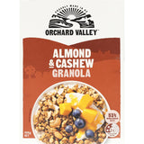 Crunchy Orchard Valley Granola with almonds and cashews, perfect for breakfast or a healthy on-the-go snack.