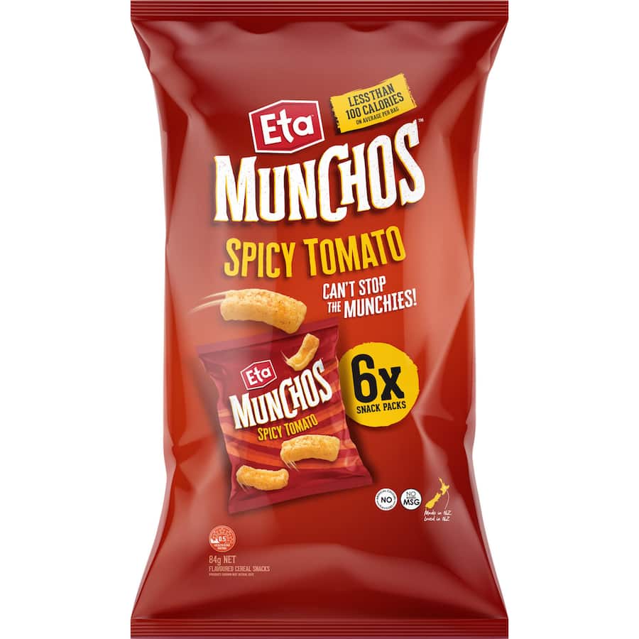Eta Munchos Corn Snacks Spicy Tomato 6pack