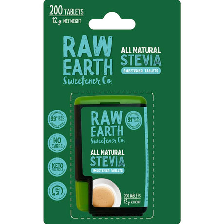 Natural raw earth stevia sweetener, zero-calorie sugar substitute for baking and beverages, ideal for health-conscious individuals.