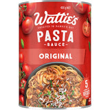 A can of Wattie's Original Pasta Sauce, perfect for Bolognese and lasagne, packed with 5 servings of veggies and no preservatives.