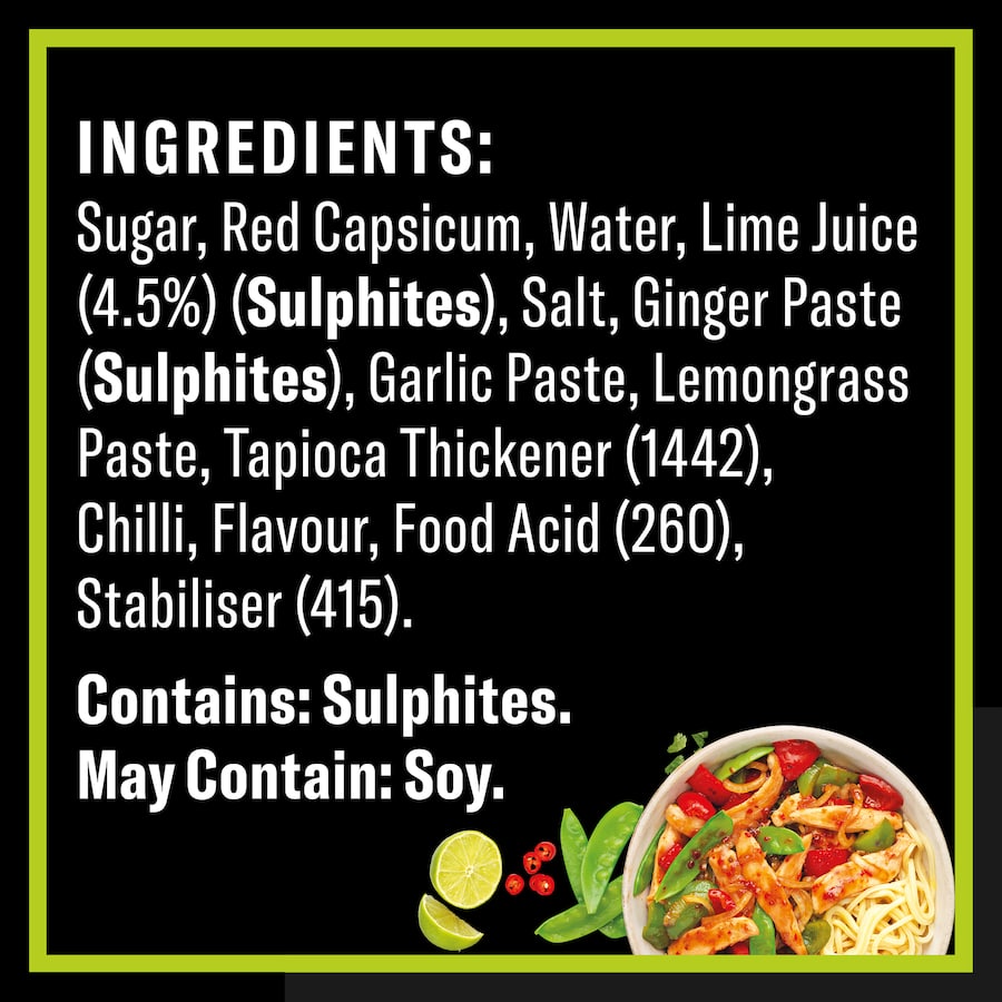 Wattie's Sweet Chilli & Lime Stir-Fry Sauce, a versatile Thai-inspired sauce for chicken, prawns, or tofu, with no added colors.