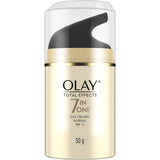 Olay Total Effects Face Cream with SPF 15 for normal skin, providing anti-ageing benefits and hydration for a radiant complexion.