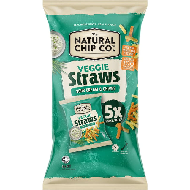 Crunchy veggie straws with a tangy sour cream flavor, perfect for a tasty snack option.