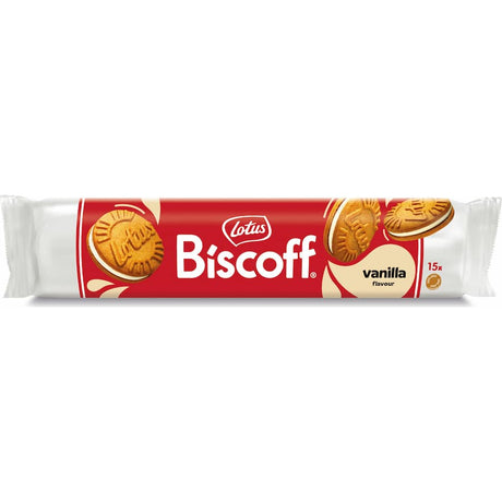 Crispy golden biscuits sandwiching smooth vanilla cream for a delightful crunch and melt-in-your-mouth experience.