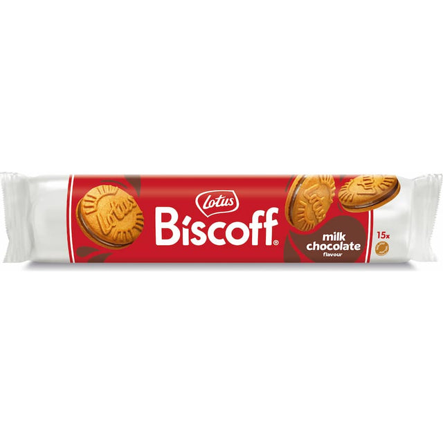 Delicious Lotus Creme Filled Biscuits with Choc Creme, featuring crunchy layers and rich chocolate filling. Perfect for any occasion.