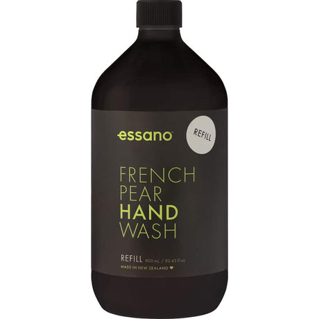 Essano Hand Wash Refill in French Pear, eco-friendly with a fruity scent, hydrates and cleans hands while reducing waste.