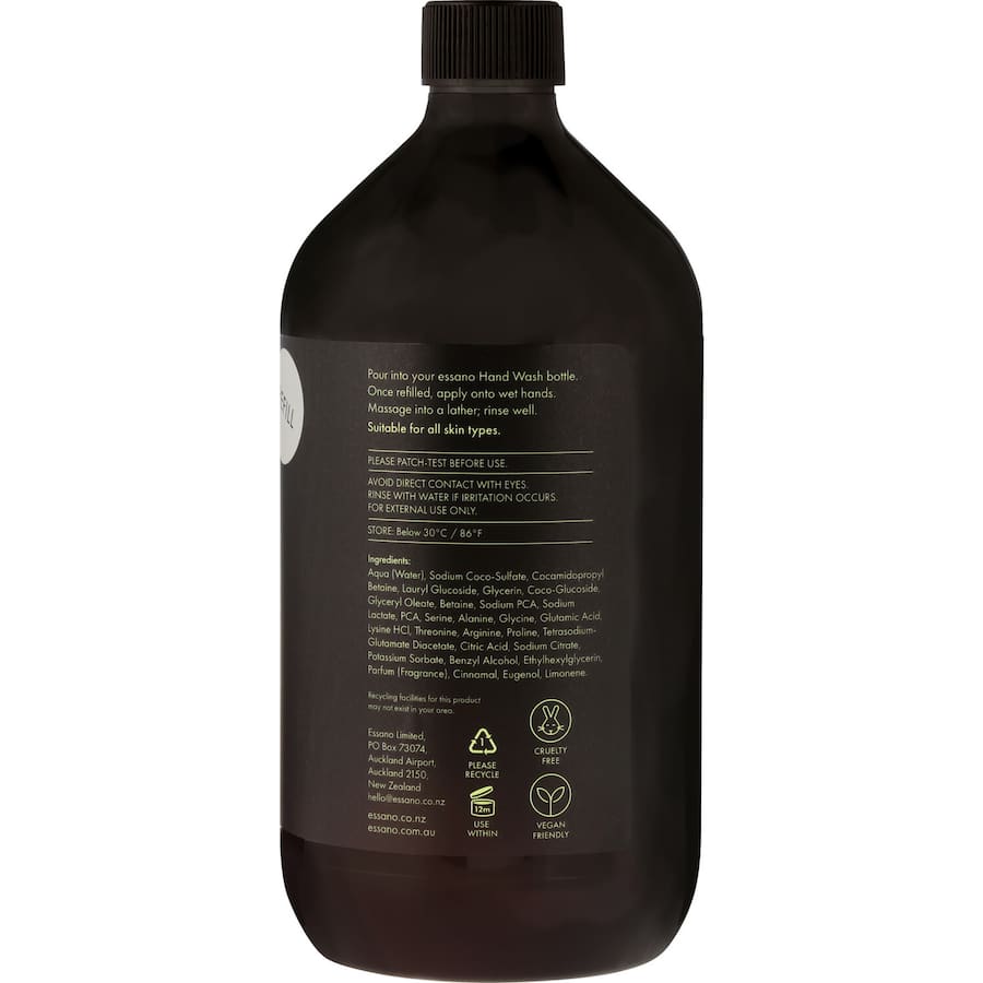 Essano Hand Wash Refill in French Pear, eco-friendly, nourishing, fragrant, vegan, perfect for gentle hand cleaning.