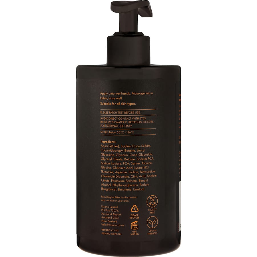 Essano Hand Wash Blood Orange features a zesty fragrance, natural oils, and a gentle formula for soft, clean hands.