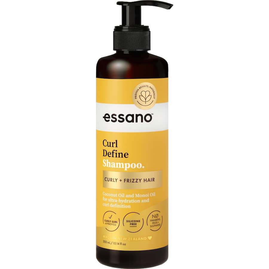 Sulfate-free shampoo for defining and nourishing curls, infused with plant-based ingredients for soft, bouncy hair.