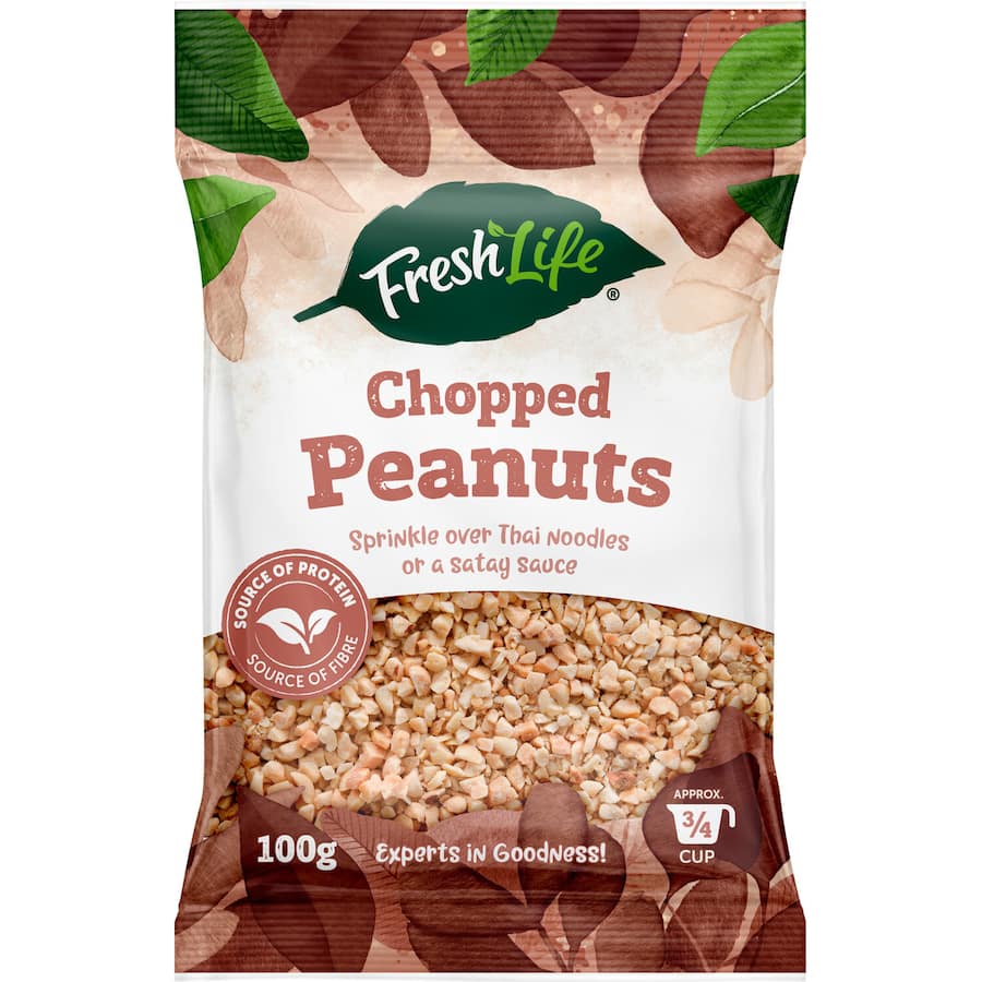 Freshlife Chopped Peanuts in a bowl, showcasing their finely chopped texture for baking, cooking, and snacking.