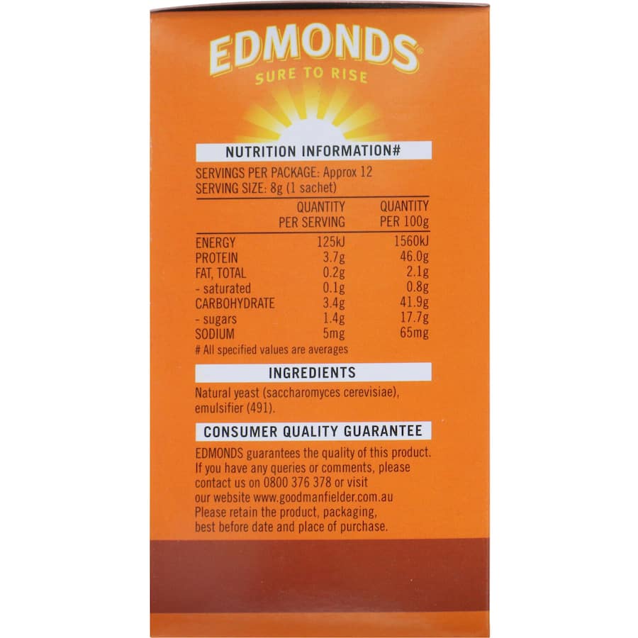 Edmonds Yeast Instant Dry, premium gluten-free baking yeast for quick and effortless dough rising, perfect for all recipes.