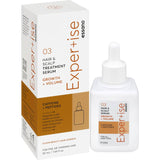 Essano Expertise Hair Treatment Serum revitalizes hair, promoting growth and volume with caffeine and peptide-infused formula.