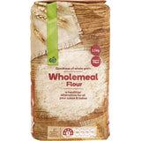 Woolworths Wholemeal Flour pack showcasing 100% whole grains, perfect for healthier baking with rich, nutty flavor.