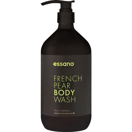 Luxurious Essano Body Wash in French Pear, nourishing skin with a refreshing, fruity aroma for a spa-like cleansing experience.