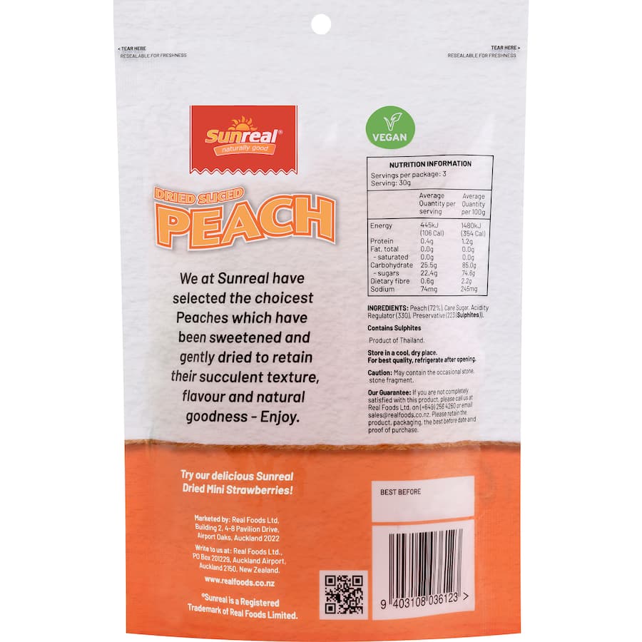 Sunreal Dried Peaches: flavorful, nutrient-rich sun-dried snacks perfect for snacking, baking, or enhancing dishes.