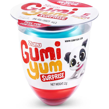 Colorful Zuru Gumi Yum Jelly Sweets in Pink, featuring fun gummy shapes and assorted flavors, perfect for all ages.