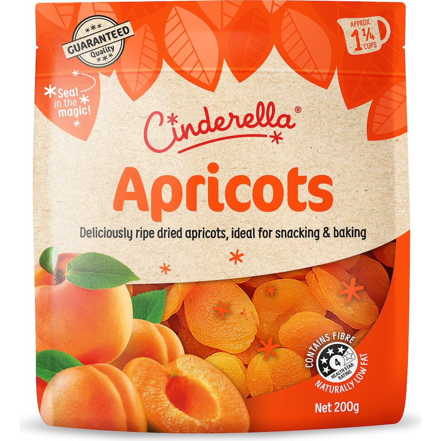 Cinderella Dried Apricots: Sweet, nutritious dried apricots perfect for snacking, baking, and enhancing meals with flavor.