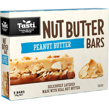 Crunchy nut butter bar dipped in milk chocolate, topped with creamy peanut butter and roasted nuts for a satisfying snack.