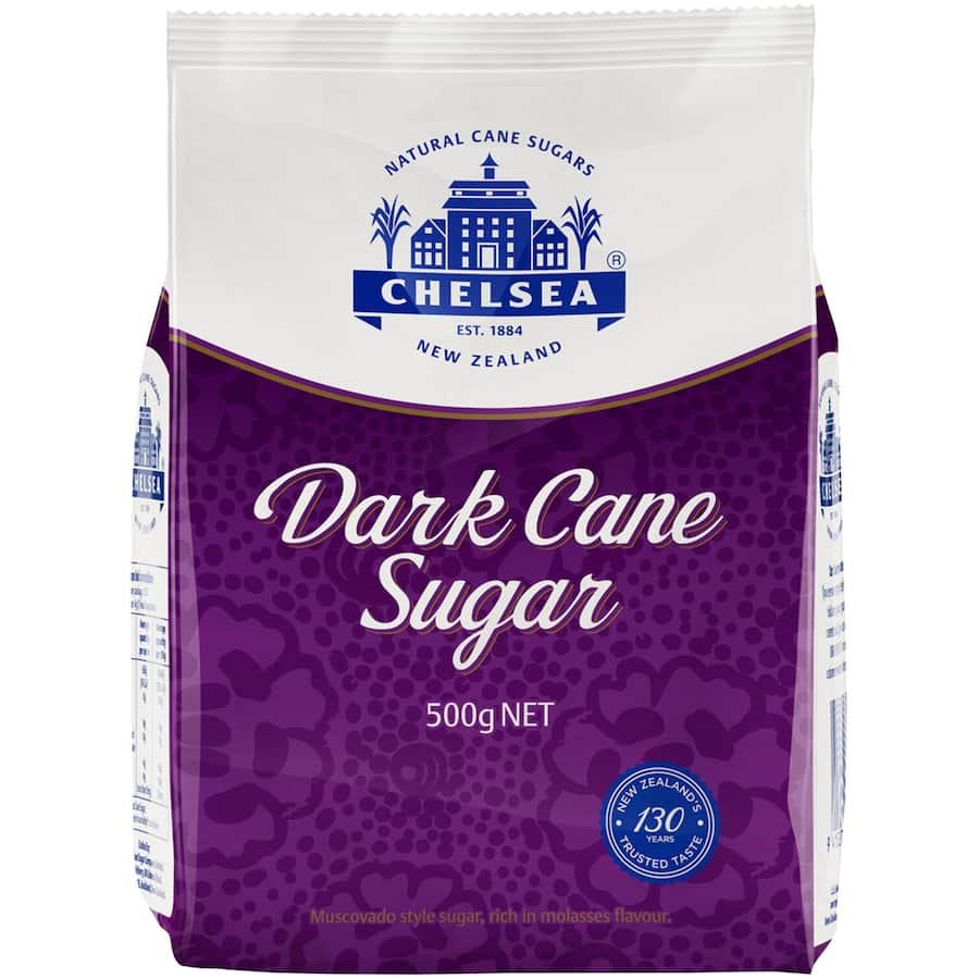 Chelsea Cane Sugar Dark: premium, unrefined cane sugar ideal for baking and sweetening beverages, sustainably sourced.