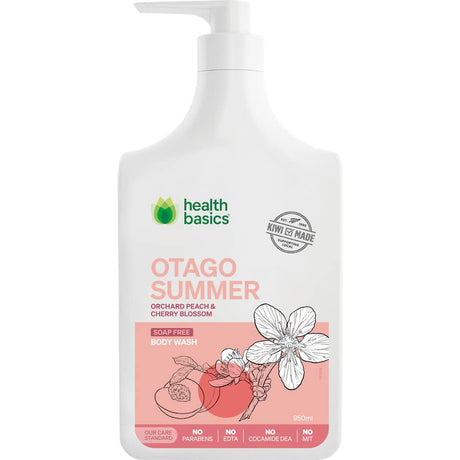 Refreshing Health Basics Body Wash Otago Summer, enriched with natural ingredients and a tropical fragrance for soft, nourished skin.